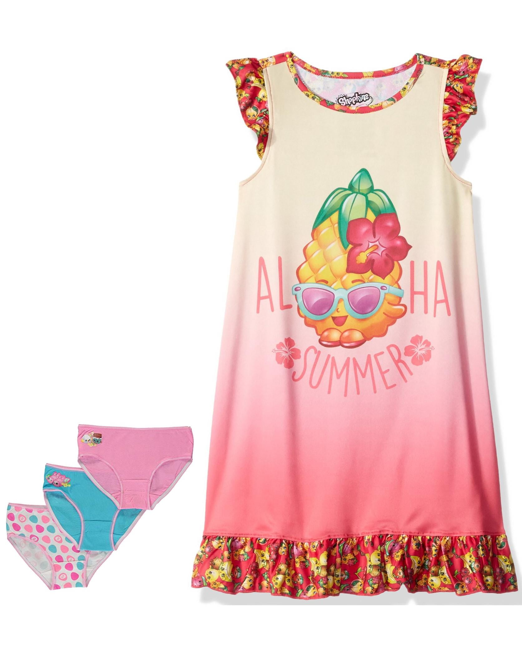 Pink with 3 Piece Underwear Set Puppy in My Pocket Girls Puppy Ruffle Nightgown